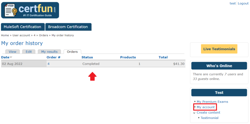 Help - CertFun Order History