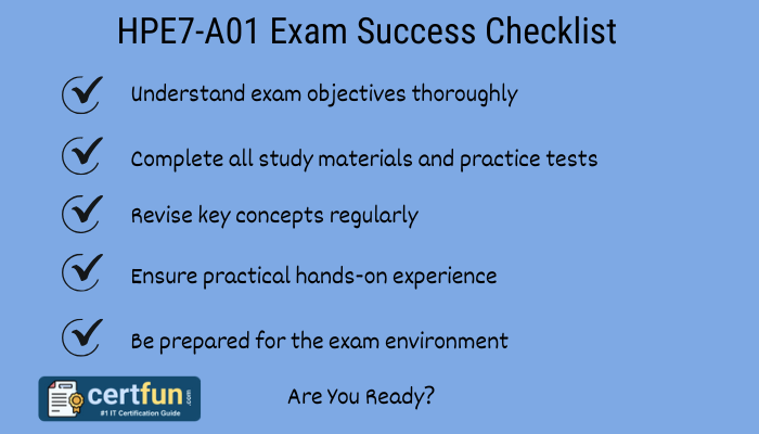 HPE7-A01 Exam Success Checklist