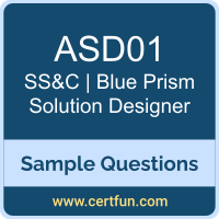 SS&C | Blue Prism ASD01 VCE, Solution Designer Dumps, ASD01 PDF, ASD01 Dumps, Solution Designer VCE