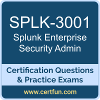 SPLK-3001: Splunk Enterprise Security Certified Admin